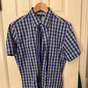 Banana Republic Plaid Button Down Short Sleeve Shirt